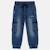 Jean coupe large, taille élastique à cordon et poches cargo Bleu used 2 - vertbaudet enfant 