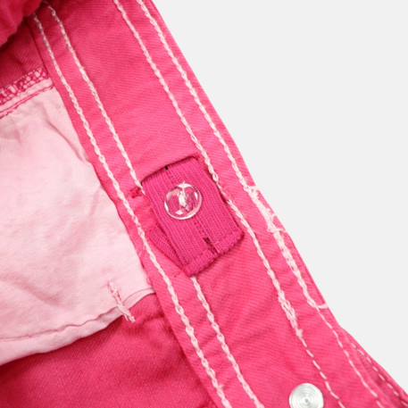 Short en jeans fille avec decor tressé Bleu brut+Rose fuchsia+Vert kaki 12 - vertbaudet enfant 