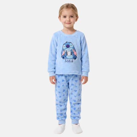 Pyjama polaire fille lilo & stitch Bleu ciel 1 - vertbaudet enfant 