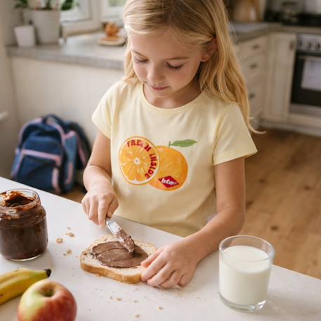 T-shirt manches courtes avec dessin Corail+Jaune pâle+Rose 7 - vertbaudet enfant 