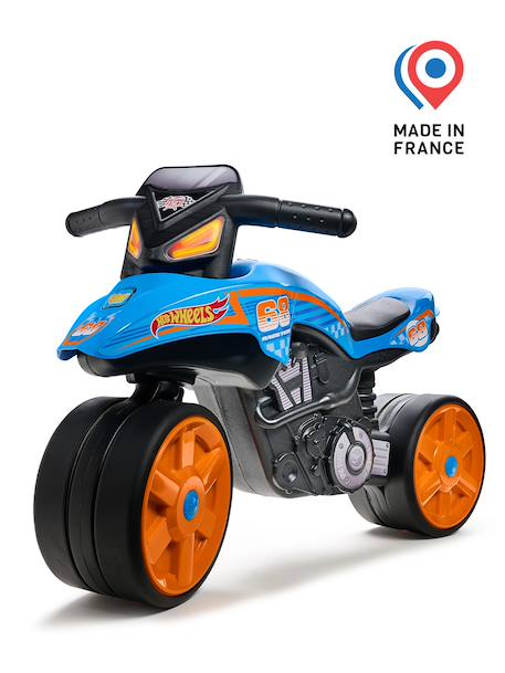 Draisienne moto street avec roues silencieuses Bleu hot wheels+Gris anthracite et orange+Rouge corail+Vert bud racing 4 - vertbaudet enfant 