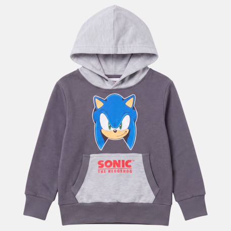 Sweat à capuche garçon sonic Gris anthracite 4 - vertbaudet enfant 