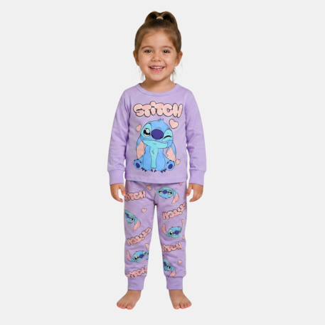 Pyjama fille lilo & stitch Écru+Violet clair 7 - vertbaudet enfant 