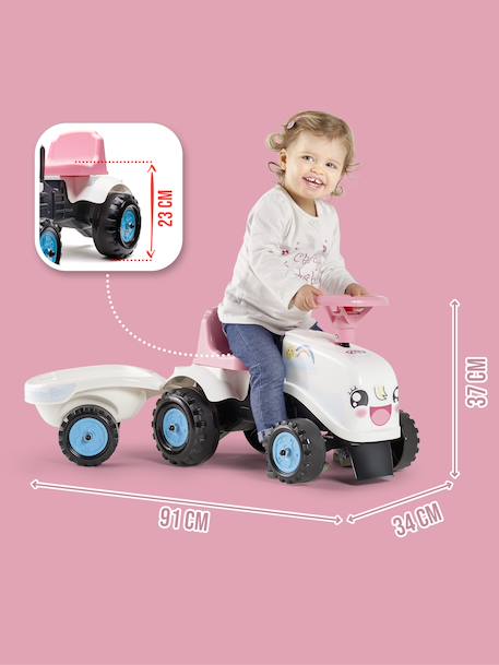 Porteur tracteur avec remorque Blanc et rose+Jaune jcb+Rouge et bleu+Vert claas 5 - vertbaudet enfant 