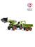 Tractopelle à pédales avec excavatrice arrière, selle pivotante et remorque double essieux basculante Jaune komatsu+Vert claas 10 - vertbaudet enfant 