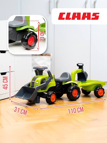 Porteur tracteur Claas  avec pelle frontale, excavatrice et remorque Vert claas 5 - vertbaudet enfant 