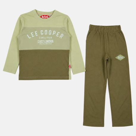 Pyjama manches longues imprimé garçon Bleu marine+Noir+Sable+Vert kaki 18 - vertbaudet enfant 