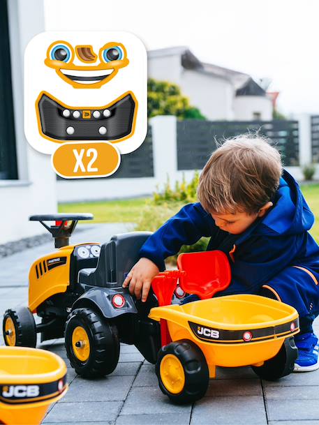 Porteur tracteur avec remorque Blanc et rose+Jaune jcb+Rouge et bleu+Vert claas 9 - vertbaudet enfant 