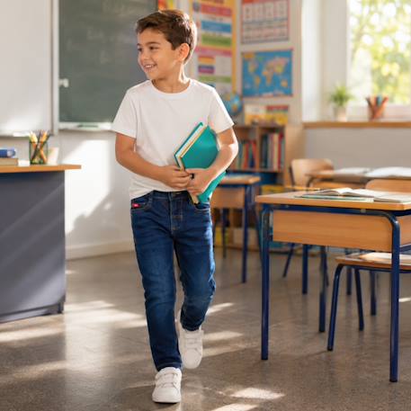 Jean slim 5 poches, coupe droite Bleu brut 2 - vertbaudet enfant 