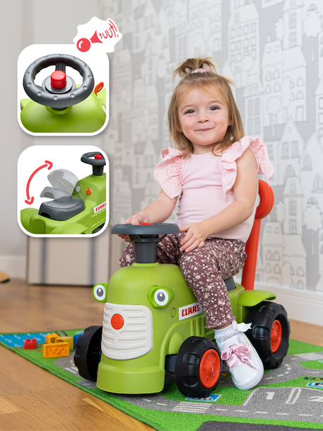 Porteur Tracteur avec barre d'aide à la marche ergonomique Rouge+Vert claas+Vert vintage 8 - vertbaudet enfant 