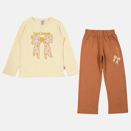 Pyjama imprimé noeud fille Bleu marine+Rose+Rose fuchsia+Sable 17 - vertbaudet enfant 