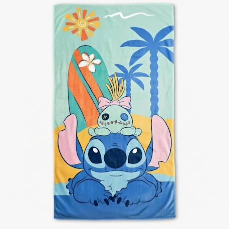 Serviette de plage imprimée grand format lilo & stitch Vert menthe 1 - vertbaudet enfant 