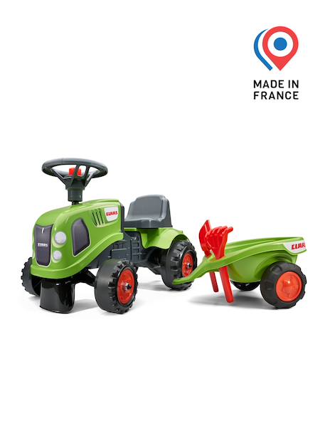 Porteur tracteur avec remorque Blanc et rose+Jaune jcb+Rouge et bleu+Vert claas 22 - vertbaudet enfant 