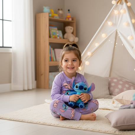 Pyjama fille lilo & stitch Écru+Violet clair 8 - vertbaudet enfant 