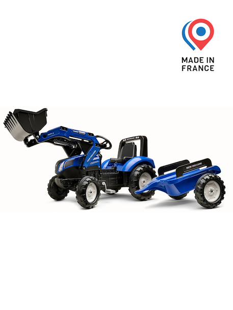 Tractopelle à pédales avec remorque Bleu new holland+Jaune vintage+Rouge+Rouge case+Rouge massey ferguson 4 - vertbaudet enfant 