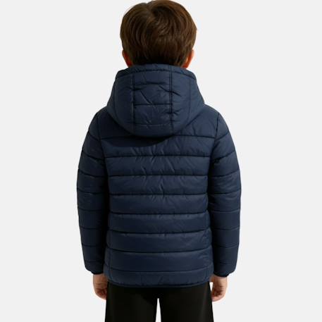Doudoune matelassée zippée à capuche Bleu marine 2 - vertbaudet enfant 