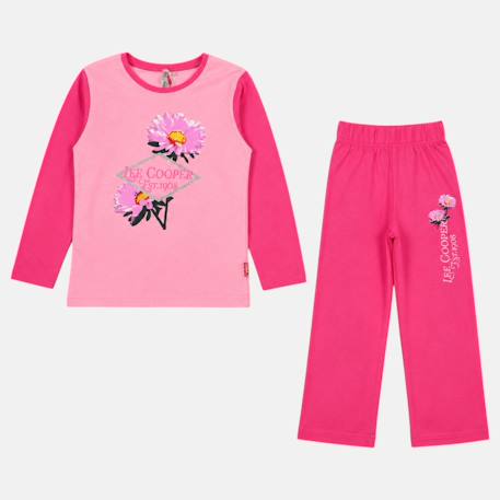 Pyjama manches longues imprimé fleurs fille Bleu marine+Fushia+Rosatre+Rose fuchsia 7 - vertbaudet enfant 
