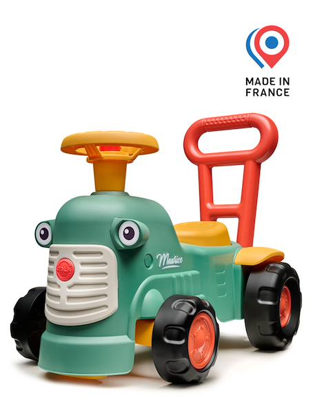 Porteur Tracteur avec barre d'aide à la marche ergonomique Rouge+Vert claas+Vert vintage 16 - vertbaudet enfant 