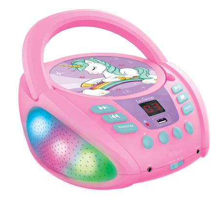 Lecteur cd portable bluetooth licorne ROSE 1 - vertbaudet enfant 