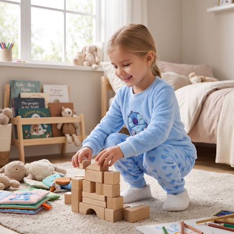 Pyjama polaire fille lilo & stitch Bleu ciel 2 - vertbaudet enfant 