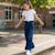 Jean coupe large, taille haute et fermeture boutonnée Bleu stone 2 - vertbaudet enfant 