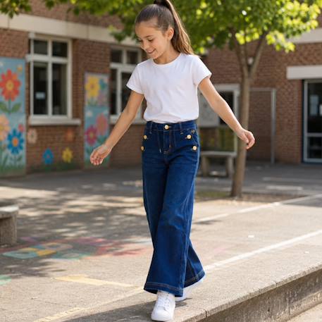 Jeans fille Bleu stone 2 - vertbaudet enfant 
