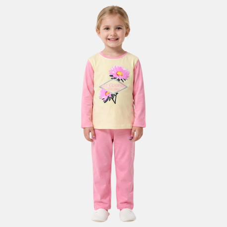 Pyjama manches longues imprimé fleurs fille Bleu marine+Fushia+Rosatre+Rose fuchsia 10 - vertbaudet enfant 