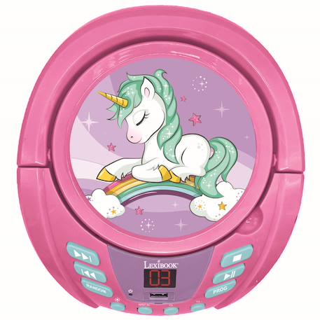 Lecteur cd portable bluetooth licorne ROSE 5 - vertbaudet enfant 