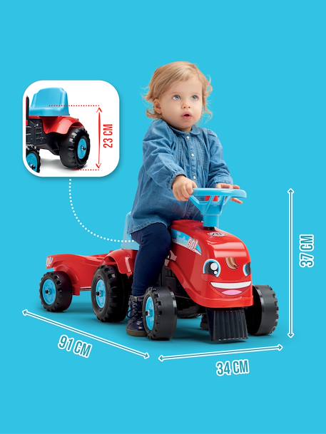 Porteur tracteur avec remorque Blanc et rose+Jaune jcb+Rouge et bleu+Vert claas 17 - vertbaudet enfant 