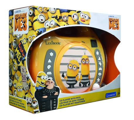 Lecteur cd portable avec 2 microphones les minions Jaune 2 - vertbaudet enfant 