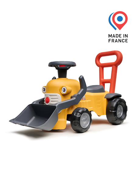 Porteur avec pelle frontale et canne de poussée Jaune+Vert 4 - vertbaudet enfant 