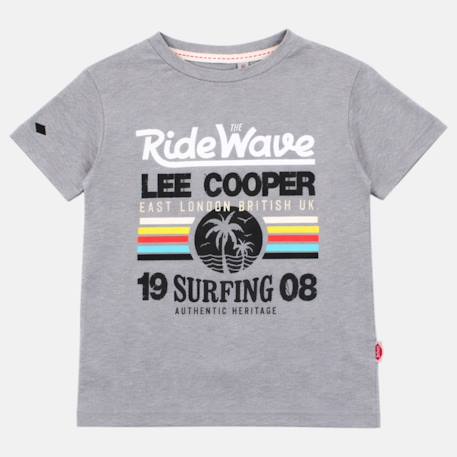 T-shirt manches courtes imprimé, col rond Beige+Bleu marine+Gris clair+Vert kaki 12 - vertbaudet enfant 