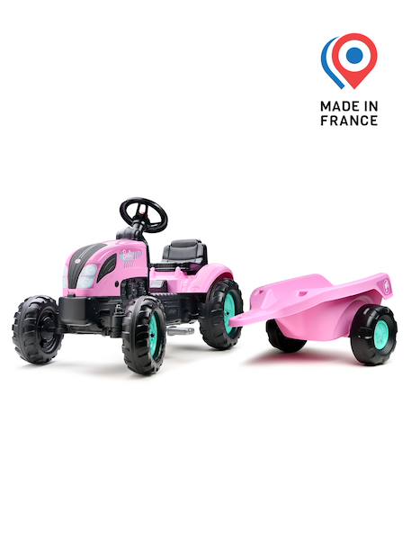 Tracteur à pédales barbie avec remorque Rose barbie 4 - vertbaudet enfant 