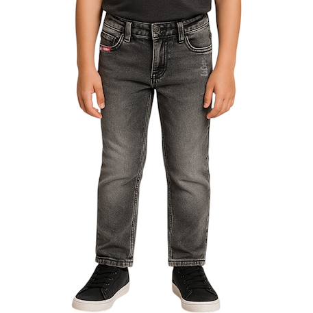 Jean slim 5 poches, coupe droite Bleu stone+Gris délavé 6 - vertbaudet enfant 
