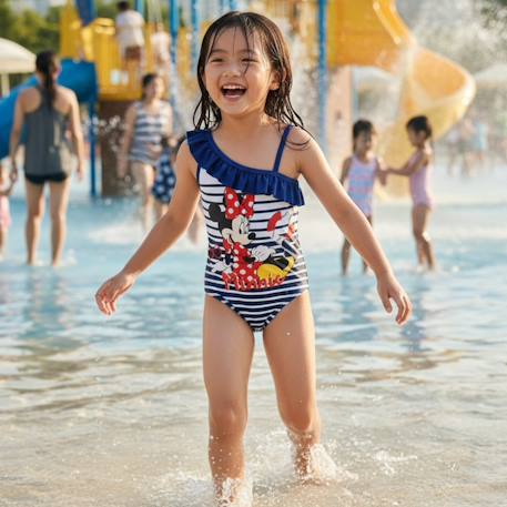 Maillot de bain 1 pièce imprimé minnie Bleu marine+Corail 2 - vertbaudet enfant 