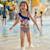 Maillot de bain 1 pièce imprimé minnie Bleu marine+Corail 2 - vertbaudet enfant 