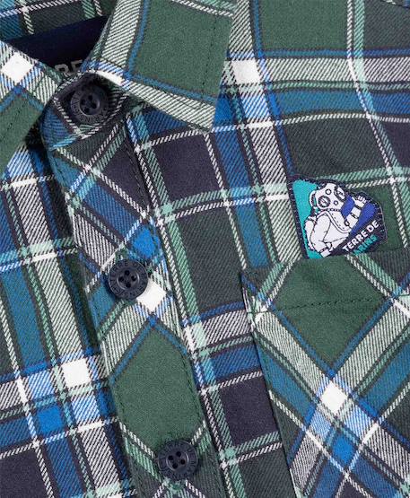 Chemise manches longues 100% coton garçon Carreaux vert 3 - vertbaudet enfant 