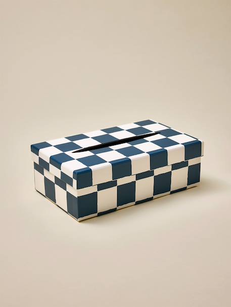 Boîte à mouchoirs en papier imprimé Bleu jeans+Imprimé marine 1 - vertbaudet enfant 