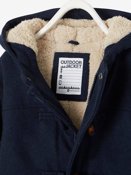 Duffle-coat garçon en drap de laine doublé sherpa encre 4 - vertbaudet enfant 