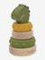 Tour à empiler en bois FSC® et silicone jaune+rose+vert 13 - vertbaudet enfant 