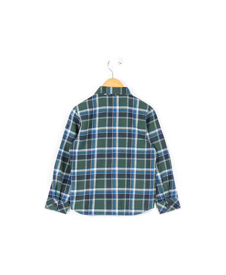 Chemise manches longues 100% coton garçon Carreaux vert 2 - vertbaudet enfant 