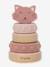 Tour à empiler en bois FSC® et silicone jaune+rose+vert 7 - vertbaudet enfant 