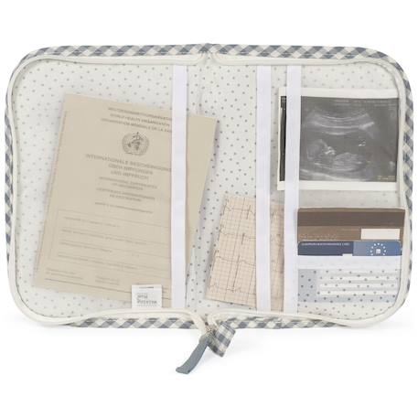 Protège carnet de santé praliné vichy Marron+Vert 7 - vertbaudet enfant 