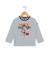 T-shirt manches longues 100% coton garçon Fond naturel raye indigo 1 - vertbaudet enfant 