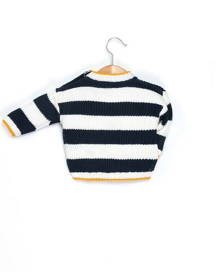 Pull 100% coton bébé garçon Indigo/ naturel 2 - vertbaudet enfant 