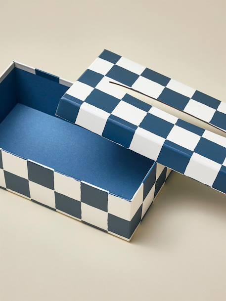 Boîte à mouchoirs en papier imprimé Bleu jeans+Imprimé marine 2 - vertbaudet enfant 