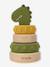 Tour à empiler en bois FSC® et silicone jaune+rose+vert 12 - vertbaudet enfant 