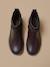 Boots tresse en cuir Bordeaux chocolat+Marine 3 - vertbaudet enfant 