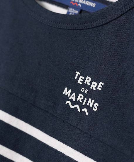 Mariniere manches courtes 100% coton garçon Fond indigo raye blanc 3 - vertbaudet enfant 
