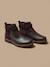 Boots tresse en cuir Bordeaux chocolat+Marine 5 - vertbaudet enfant 